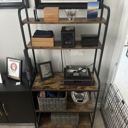 65” rack shelf 5 tier shelving with power outlet