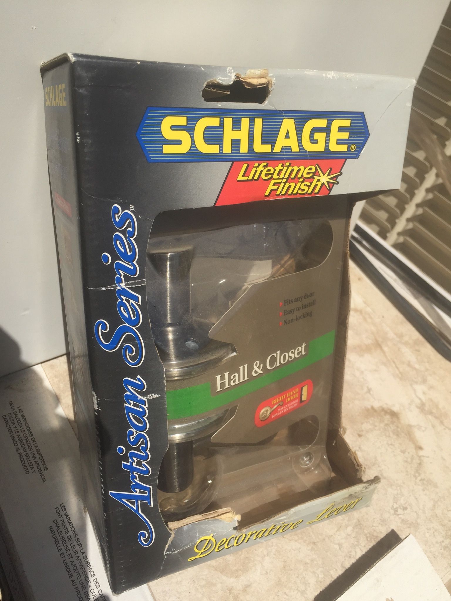 New!! Schlage Door Knob ,Pewter Finish , Lever Style 