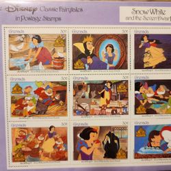 Disney's Classic Fairy Tales, Snow White and the 7 Dwarfs Stamps (9)