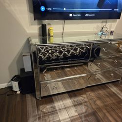 Mirrored Dresser and Night Stands