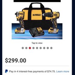 DEWALT 20-Volt MAX Lithium-Ion Brushless Cordless Combo Kit (2-Tool) with Two 1.7 Ahr Batteries, Charger and Bag