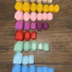 41 Wooden balance stacking stones tumi ishi blocks