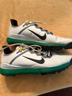 Nike Golf Shoes White Green Spiked