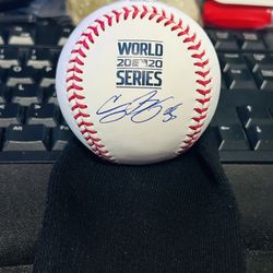 Cody Bellinger Signed 2020 World Series Baseball Dodgers MLB COA
