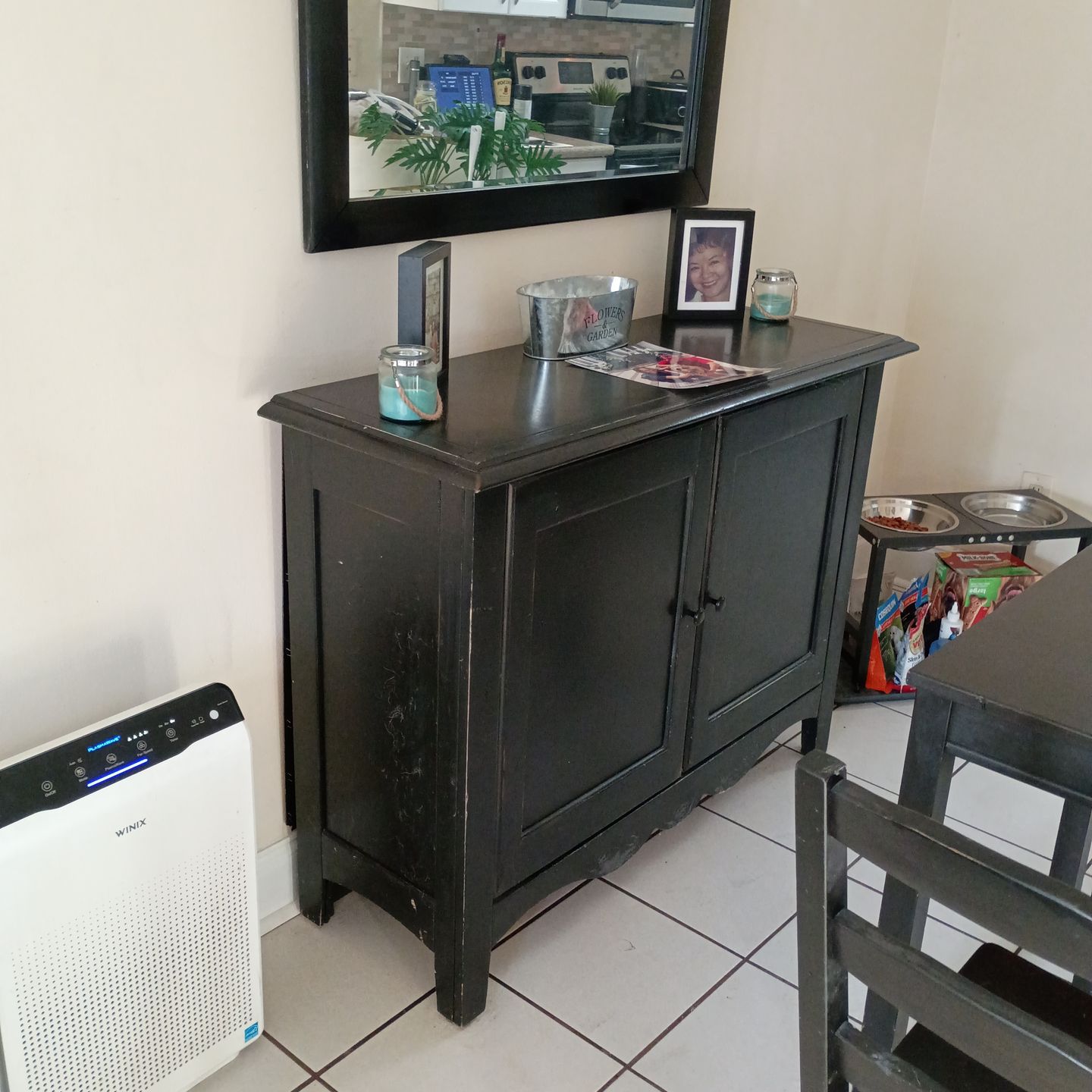 Real wood side board