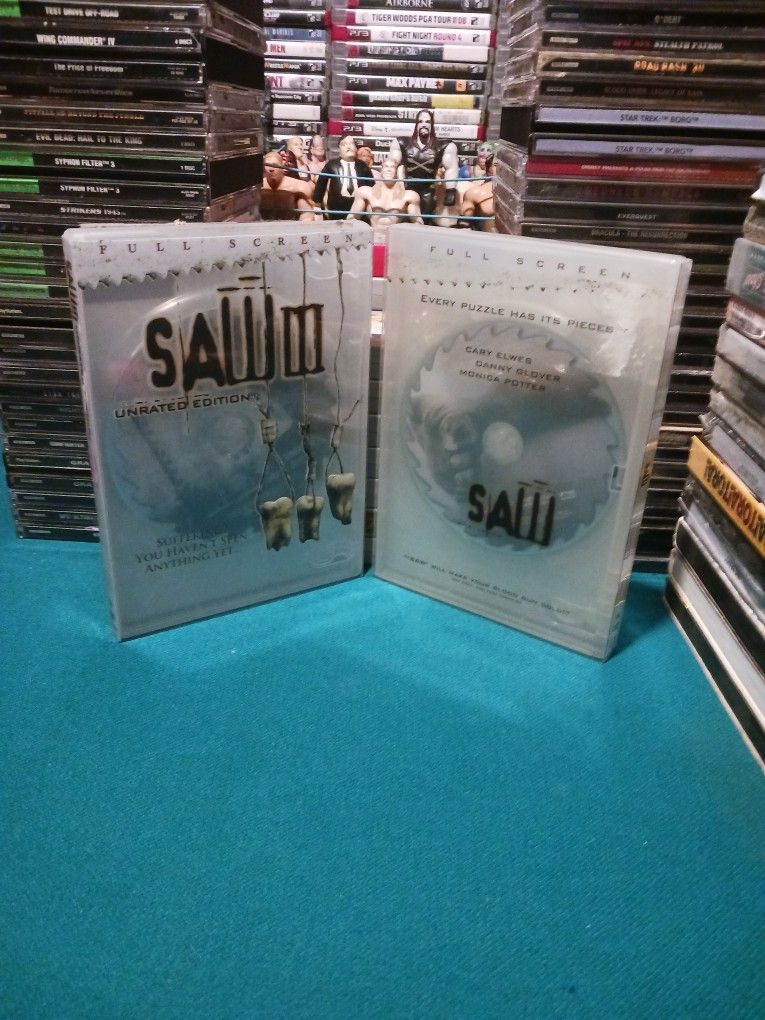 Movie DVD SAW and SAW 3 (DVDs are Mint)