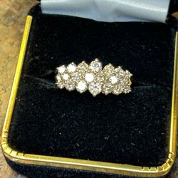 14kt YG 2.25 Ct Dia Cluster Ring 