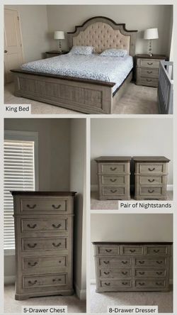 5-Piece King Bedroom Set - Rustic Farmhouse Style