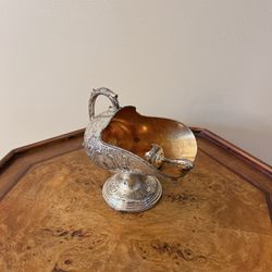 Vintage Silver Plated Sugar Scuttle With Scoop