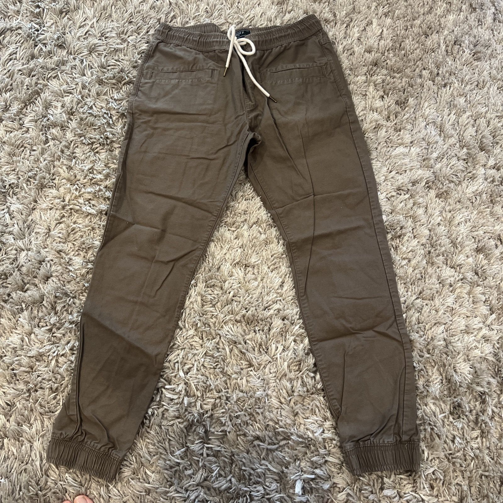 Forever 21 Men’s Jogger Pants Size Large Brown Stretch Casual Streetwear