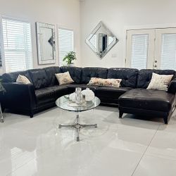 Brown Leather Sectional - Excellent Condition!