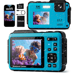 Brand new 5K Underwater Digital Camera,64MP Waterproof Camera,16FT Floating Camera for Snorkeling,Scuba Diving,Surfing,Swimming & Kayaking,Autofocus,D