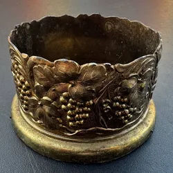 Vintage Ornate Brass Wine Cooler Planter Grape Relief Decorative Bowl