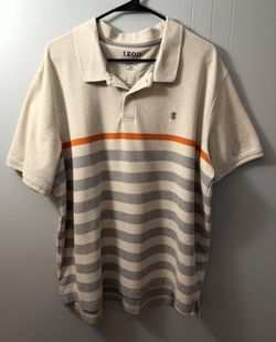 IZOD Striped Polo Shirt, Size XXL. 
