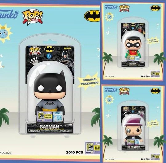 Funko Pop! SDCC 2025 Batman Robin & Penguin Clamshell