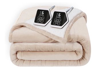 Westinghouse Electric Heated Blanket Queen Size, 84x90 Inch, Beige