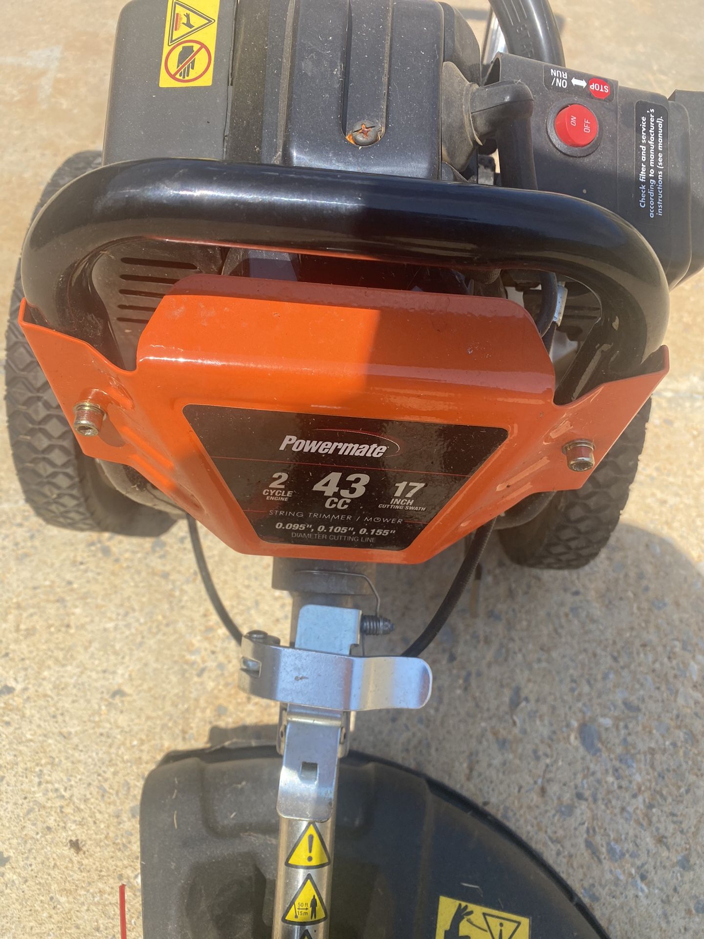 Powermate 17 in. 43 cc Gas MultiFunction Wheeled String Trimmer for