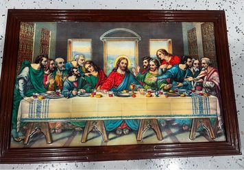 vintage 3D lenticular framed print of "The Last Supper