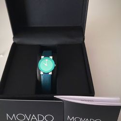 Beautiful Rare Christmas Green Movado Museum Watch 