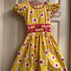 Small Girls Yellow Floral Dress 