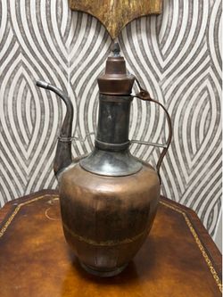 Vintage old middle eastern copper water jug/pitcher