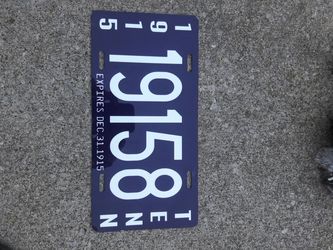 1915 first state issued plate repop nice wall hanger see our other items on my sight