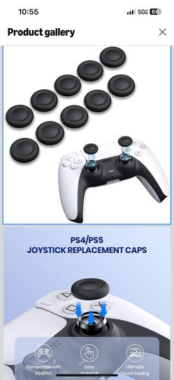 Joystick Replacement Grip Caps for PS4/PS5 Controller, PS5/PS4 Thumb Grips Caps, Anti-Stickiness, Anti-Slip, Anti-Scratch, Anti-Fingerprint, PS4/PS5 J