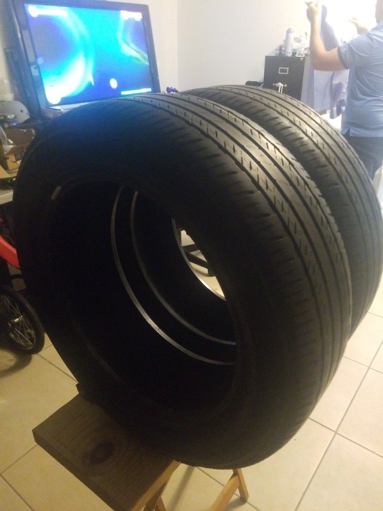 Pair 2 Tires 215-55-17 Brigstone 80%tread
