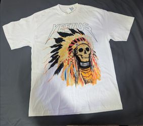 Kanye West Yeezus T-Shirt White Size  XL  Native American Skull Graphic Yeezy NWT