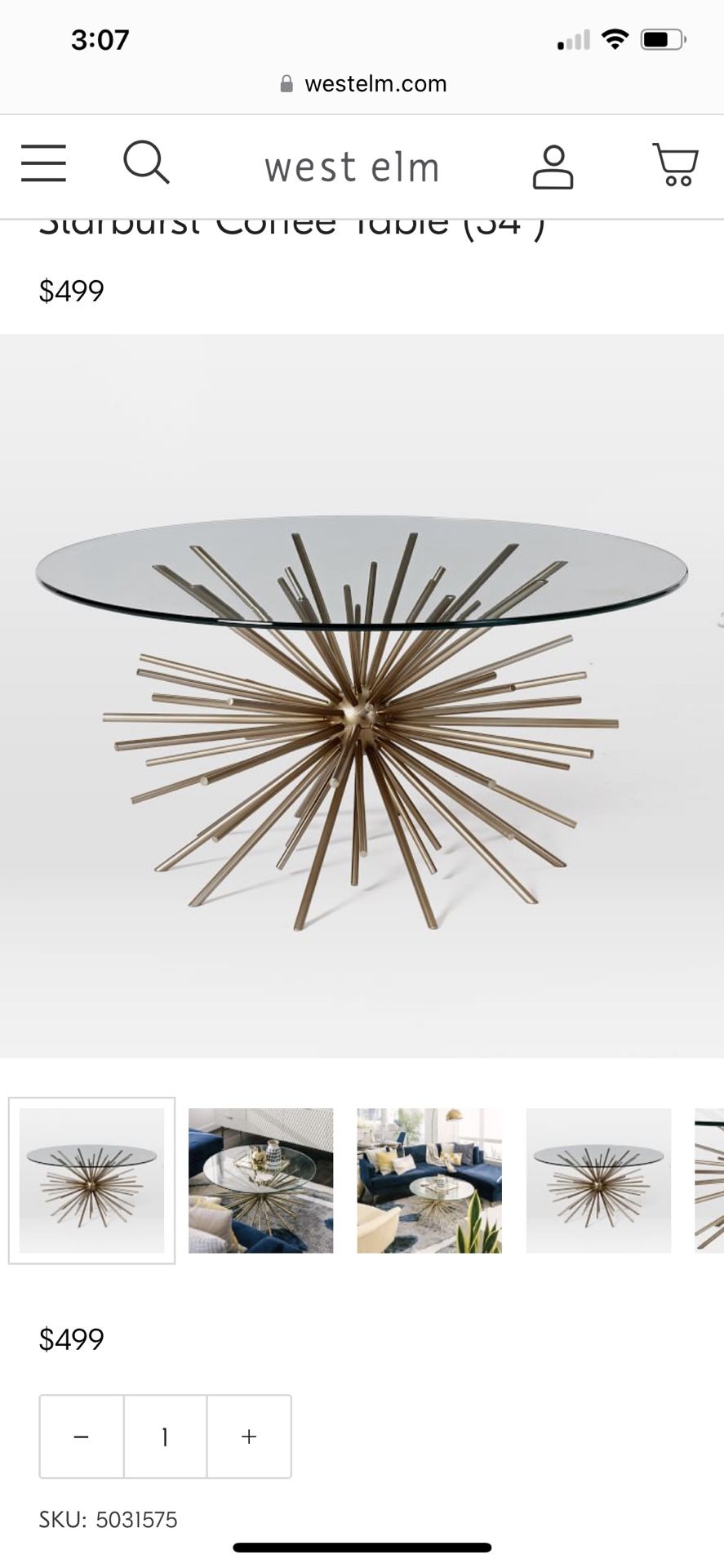 West Elm Starburst Coffee Table
