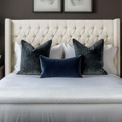 King Tufted Nail Head Trim Headboard