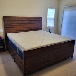 King Bed Frame And Nearly New Mattress