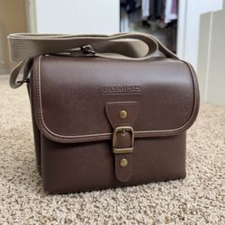 Olympus Brown Leather Camera Bag