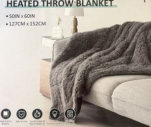 Heated Throw Blanket Size 50”x 60”