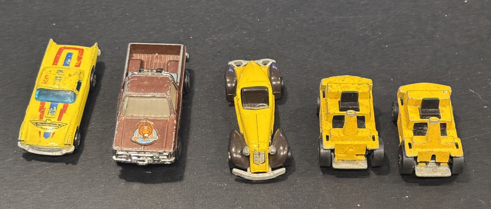 4 Vintage Hot Wheel cars & ERTL Fall Guy Pickup Truck. Used