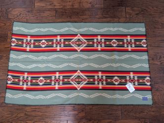 Vintage Pendleton Beaver State Rim Rock Saddle Blanket Green 66x39 NEW