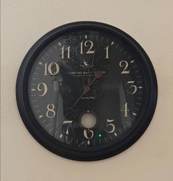 Big Large Distressed Black 24" Analog Round Clock By Firsttime Manufactory An American Timekeeping Co Anniversary Edition