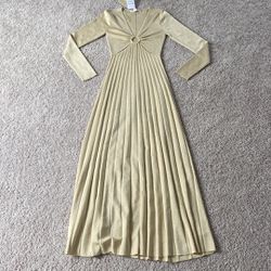 Michael Kors shimmery gold ribbed knit dress. Xs