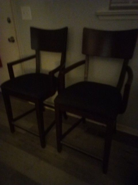 Pair Of Armed Counter-Height Stools