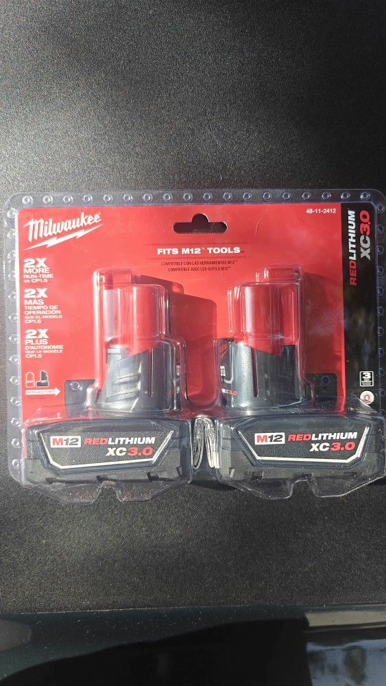 2x Milwaukee M12 Xc 3.0