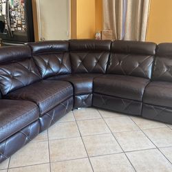 Dark Brown Leather Couch