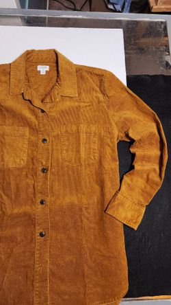 J.Crew Corduroy Shirt mens size S/ saddle Brown Relaxed Fit Pockets