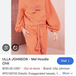 PLEASE READ Ulla Johnson Mel Hoodie In Orange