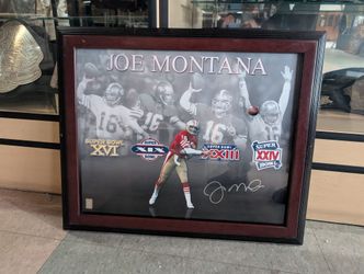 Joe Montana Signed 14x20 Framed Photo Autograph 49ers Super Bowl