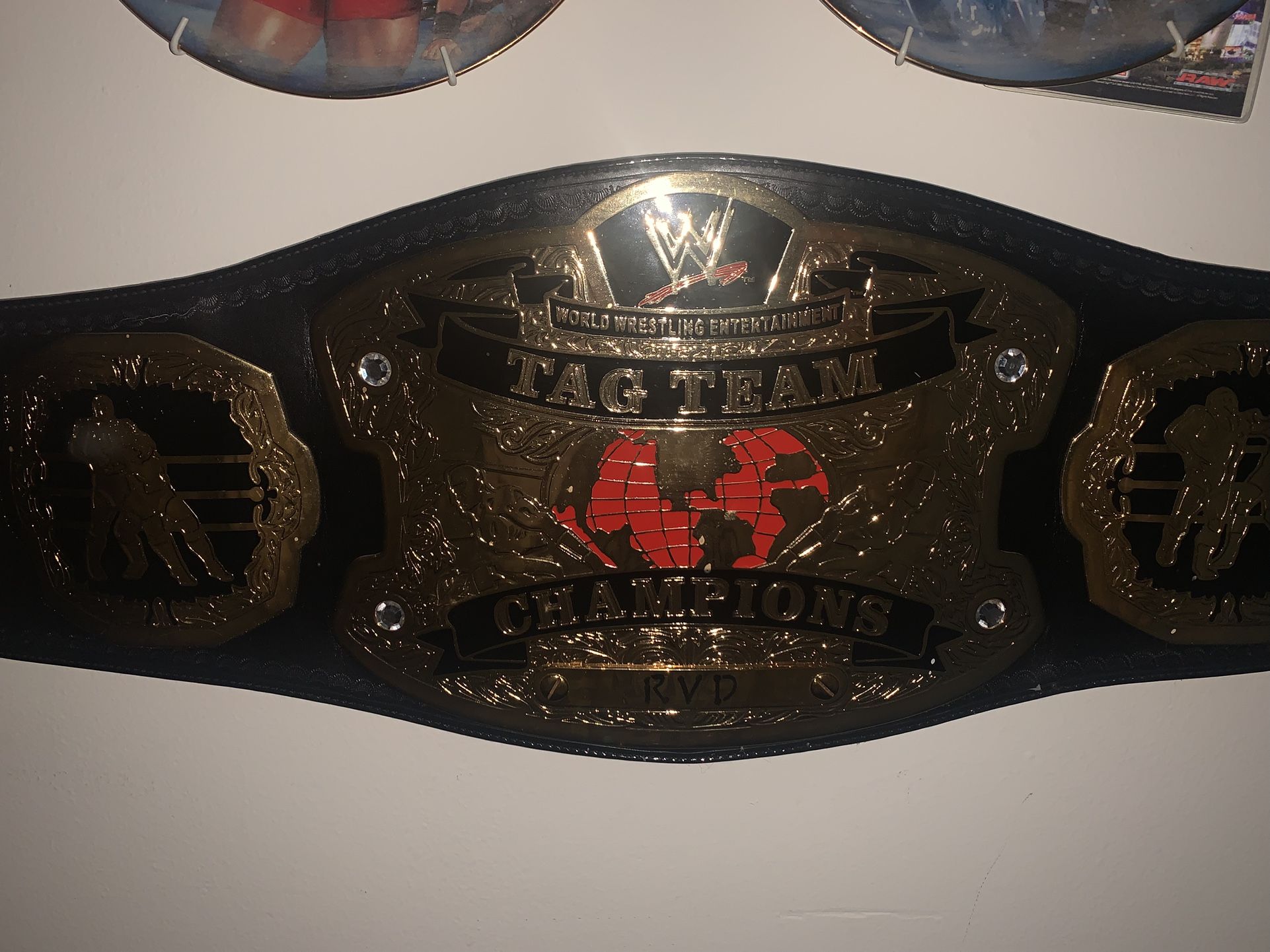 WWE WWF Old School Tag Team Belt Real Adult Full Size Metal 2002-2010