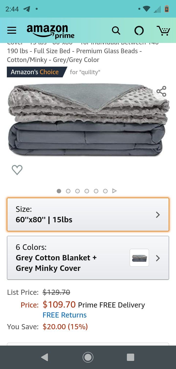 Quality weighted blanket