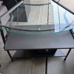 Desk With Glass and Metal Structure 