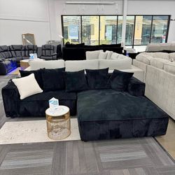 New In Boxes Black Sectional Sofa 