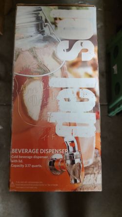 Home Essentials Del Sol 3 Liters Cold Beverage Dispenser w/Lid *NIB*!