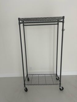 Wire Metal Clothing Rack with 2 bars